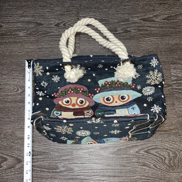 TOGOGO PURSE ,BAG-FABRIC TAPESTRY STYLE NAUTICAL ROPE HANDLE TOTE BAG - Picture 10 of 13